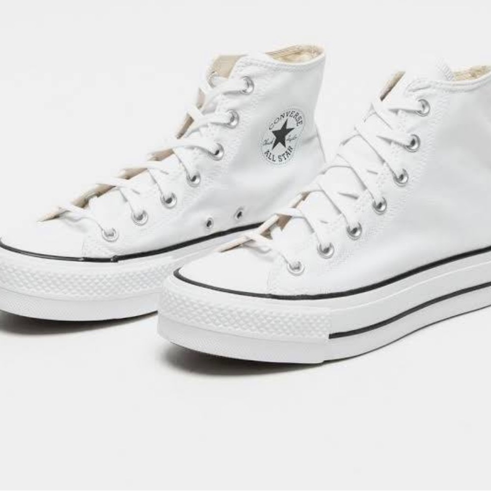 white platform converse